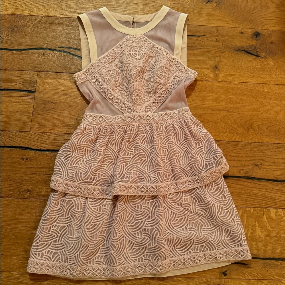 BCBG Lavender Lace Cocktail Mini Dress